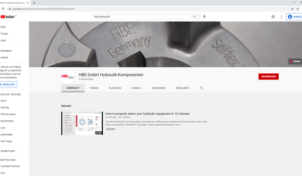 HBE jetzt auch auf YouTube